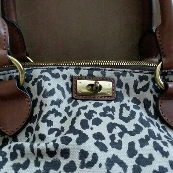 J. Crew Animal Leopard Print Khaki Satchel - Picture 2 of 8